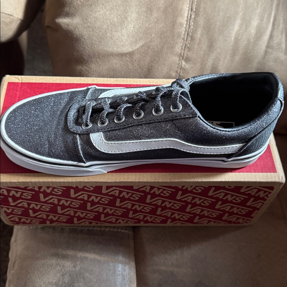 Vans Shimmering, Black Glitter Lurex Sneakers - Worn Once, Excellent Condition
